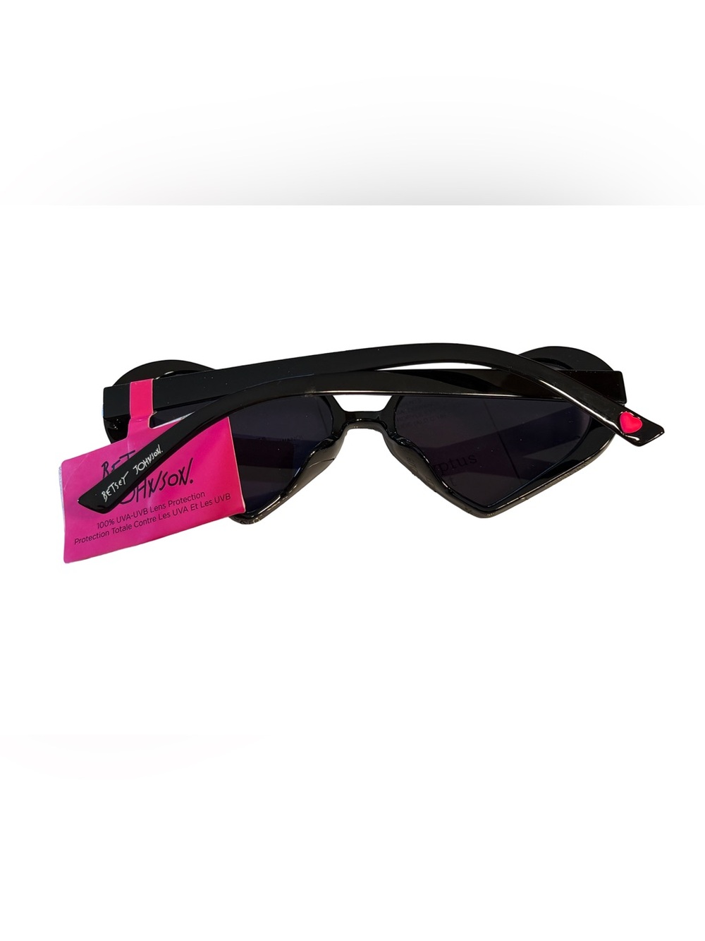 Betsey Johnson NWT Cute Classic Betsey Black Heart Rhinestone Sunglasses (G026) - Picture 7 of 8